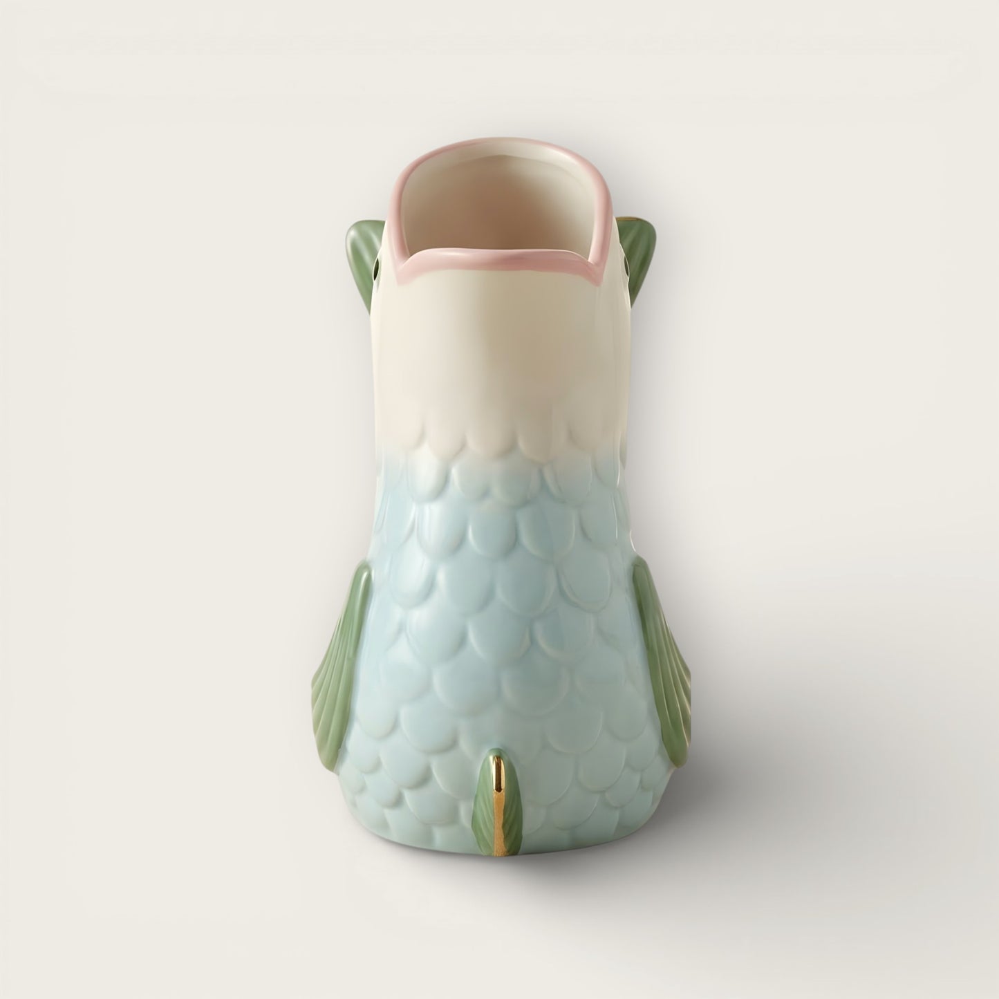Ceramic Fish Shaped Vase, Green