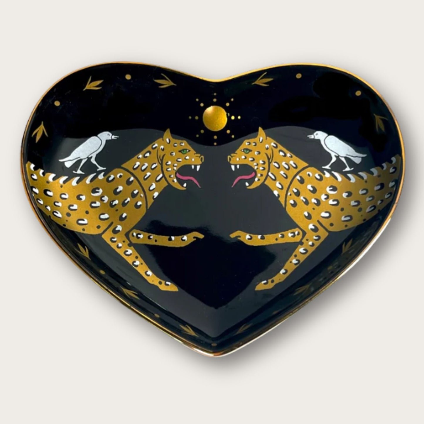 Cheetah Horizon Ceramic Heart Dish