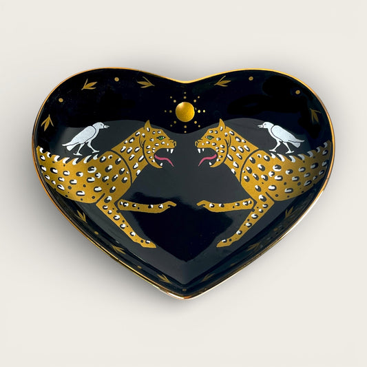 Cheetah Horizon Ceramic Heart Dish