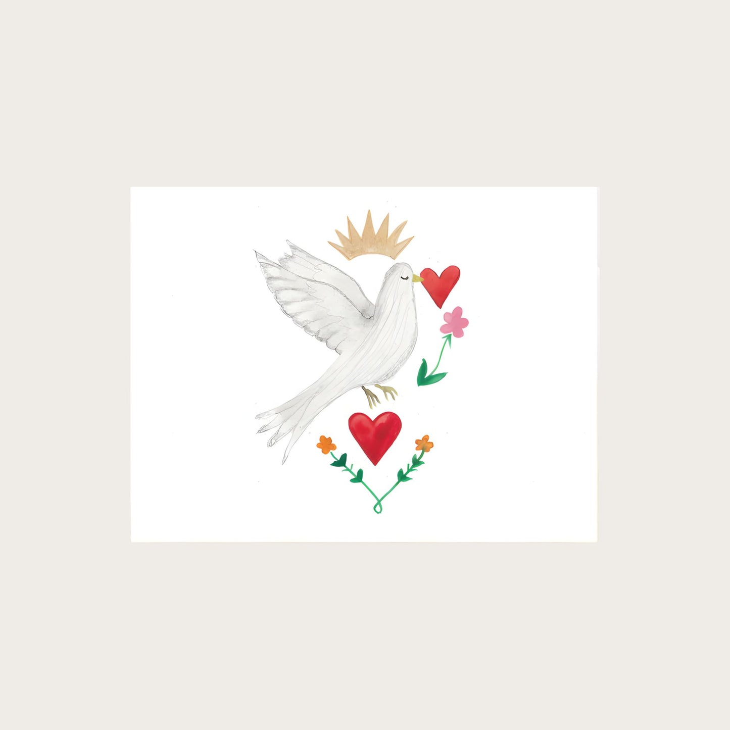 Crowned Dove Blank Greeting Card