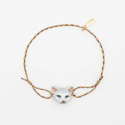 Nach Grey Cat Multicolor Charm Bracelet