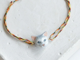 Nach Grey Cat Multicolor Charm Bracelet