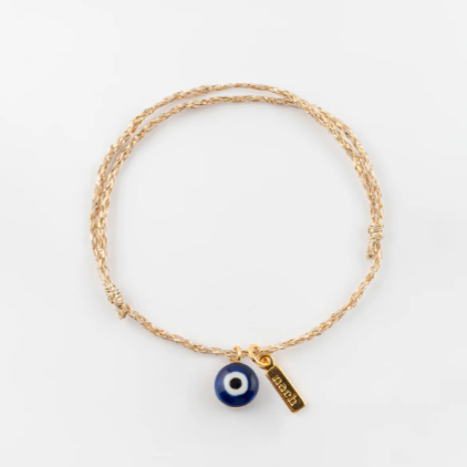 Nach Handmade Hand Painted Blue Eye Adjustable Bracelet, Lucky you