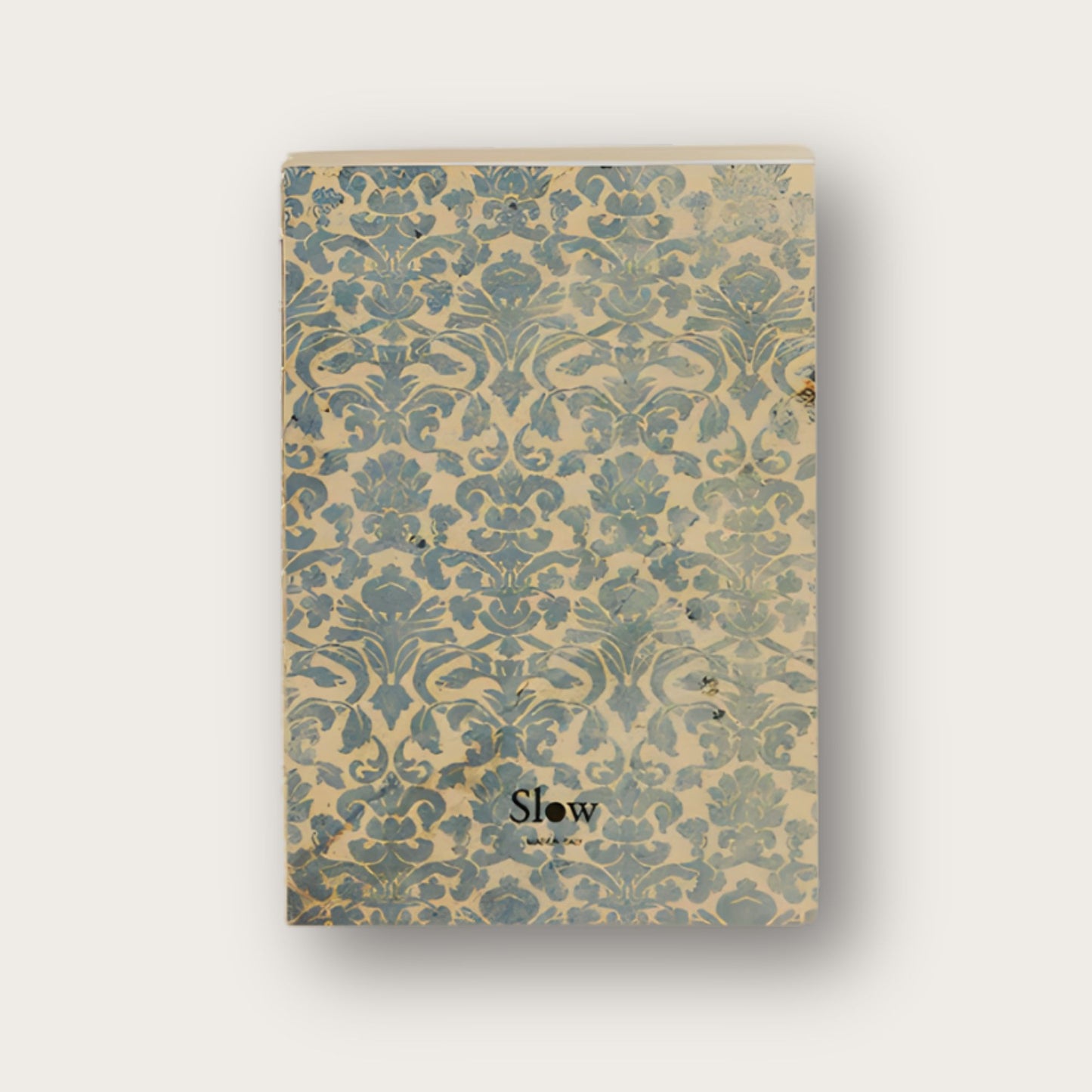 Double Sized Handmade Blue Damask Notebook with Gold Leaf