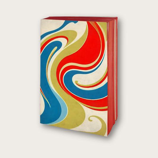 Double Sized Handmade Florentine Notebook with Swirl Marble Design