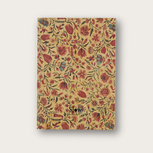 Double Sized Handmade Red Chintz Notebook with Gold Leaf