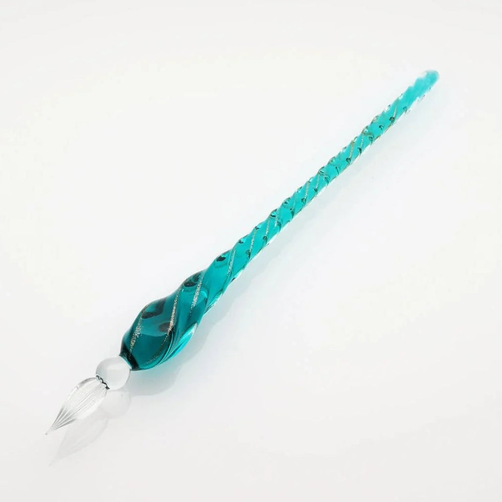 Glass Dip Calligraphy Pen Twist, Clear Green