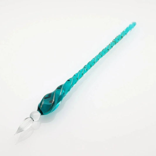 Glass Dip Calligraphy Pen Twist, Clear Green