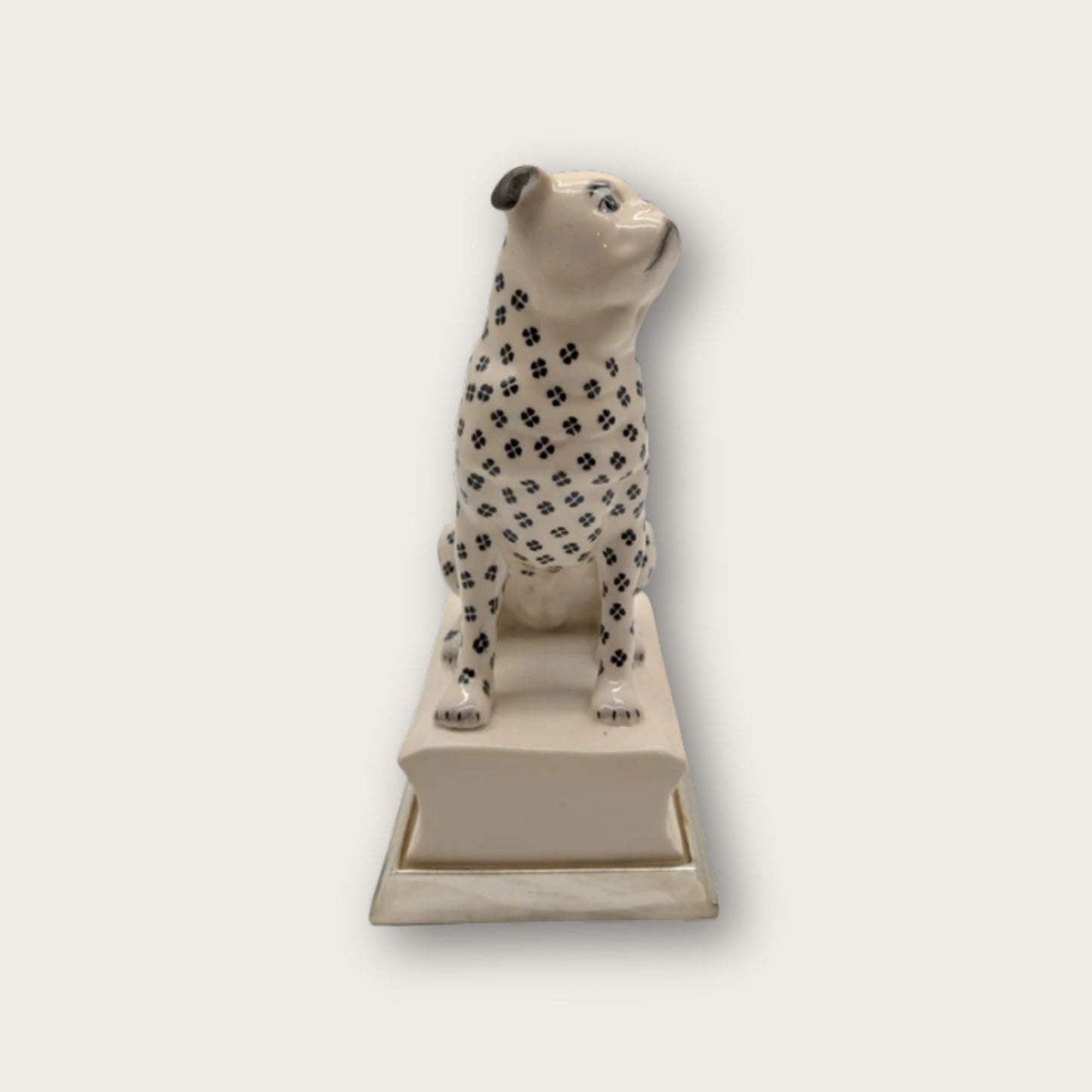Handpainted Porcelain and Silver Plated Pug Dog Bookends