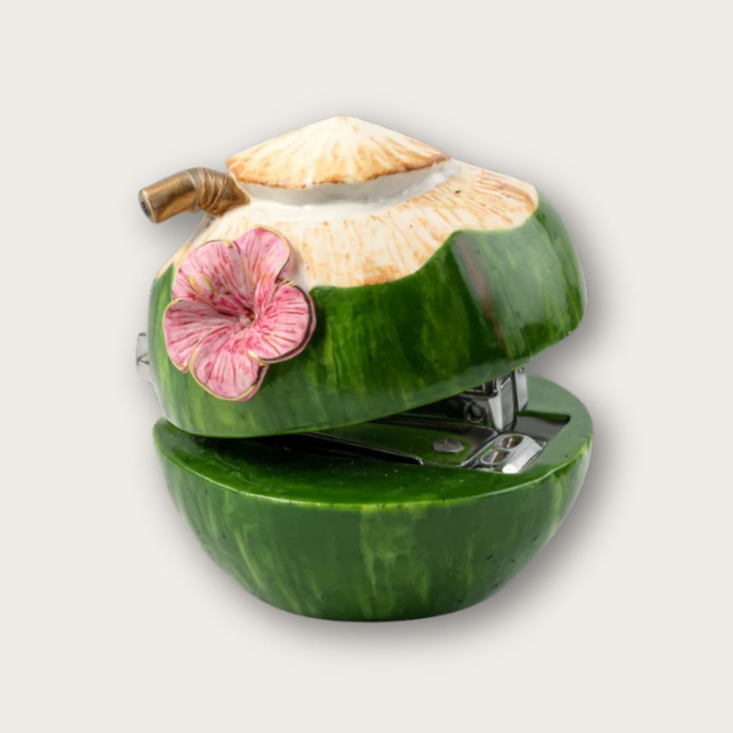 Nach Handmade Hand Painted Porcelain Coconut Stapler