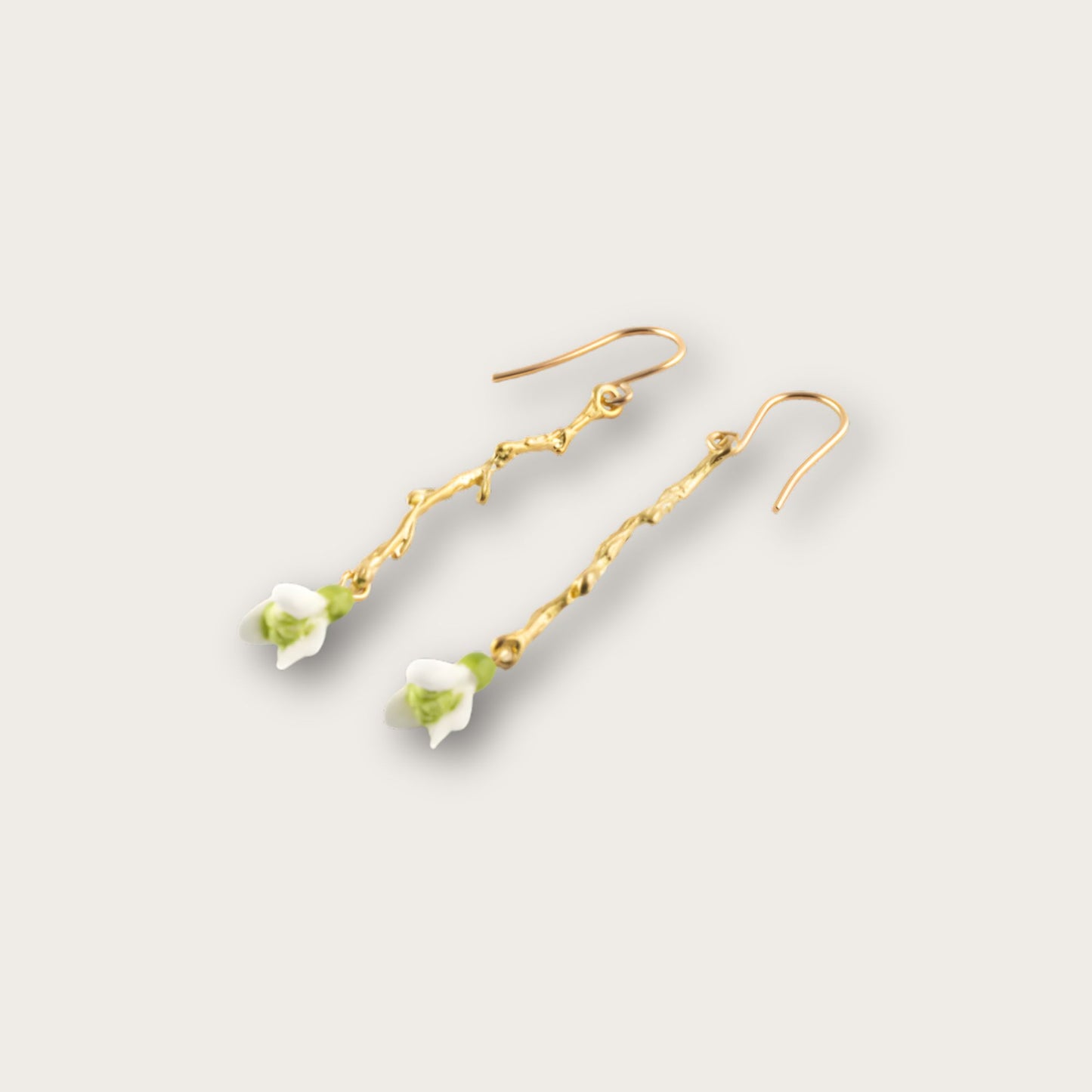 Nach Handcrafted Snowdrop Branch Earrings