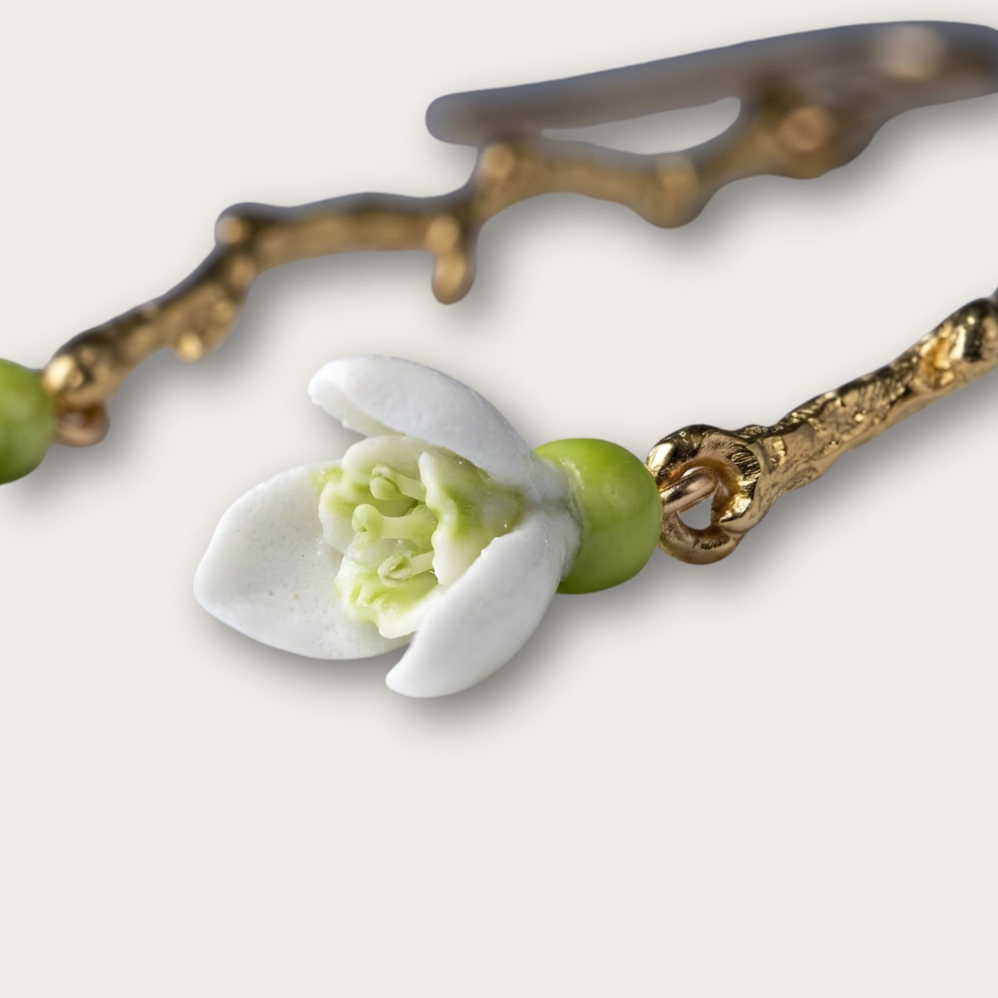 Nach Handcrafted Snowdrop Branch Earrings