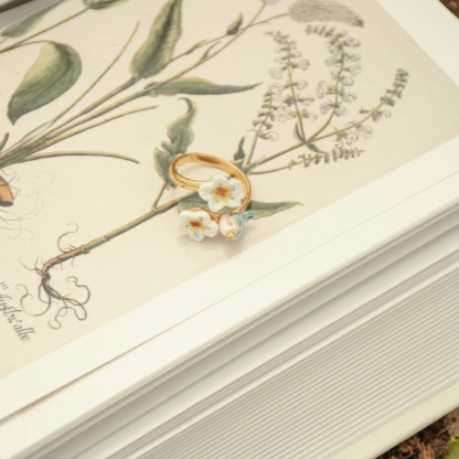 Nach Harvest Time Bird and Floral Handcrafted Ring