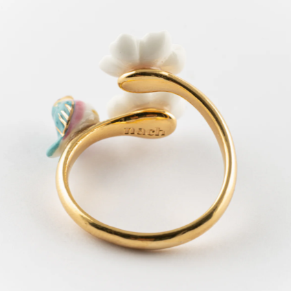 Nach Harvest Time Bird and Floral Handcrafted Ring