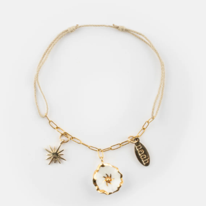 Nach White Dryad Flower Handcrafted Bracelet