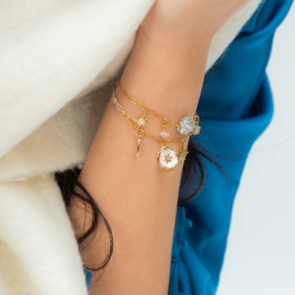 Nach White Dryad Flower Handcrafted Bracelet