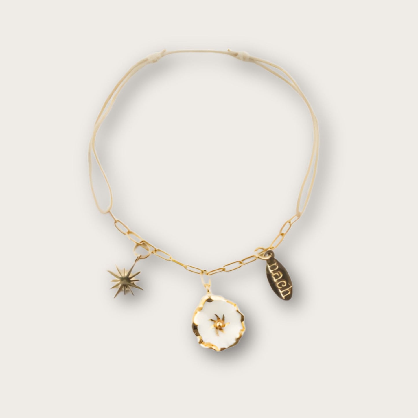 Nach White Dryad Flower Handcrafted Bracelet