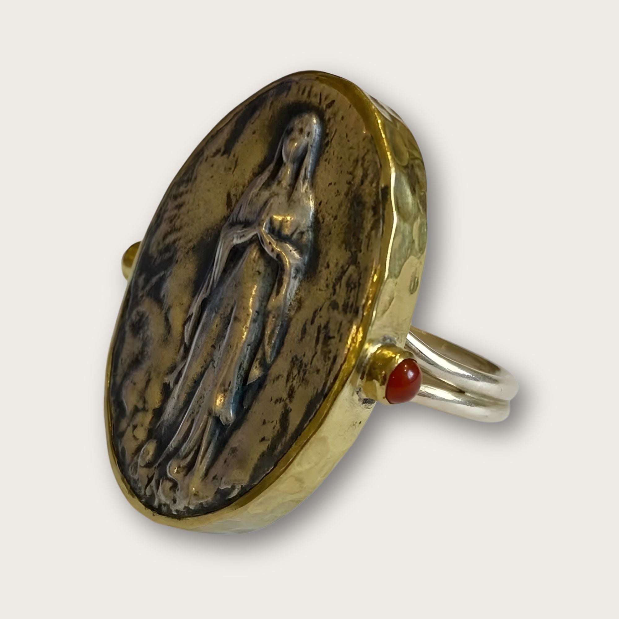 Virgin Mary Ruby Brass Ring | Devotional | Fable & Mirth – Fable and Mirth