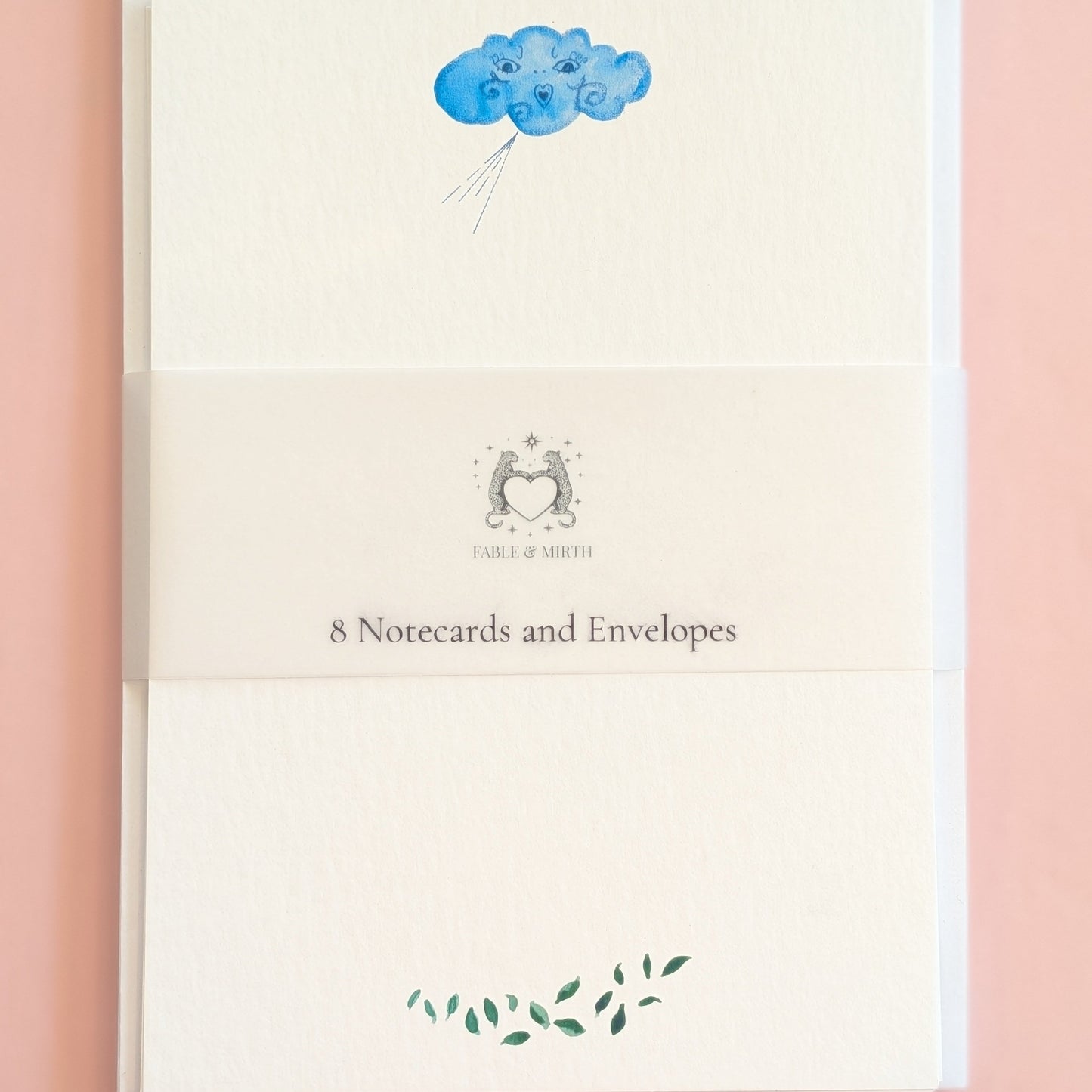 Watercolour Wind Notecards and Envelopes, Set of Eight