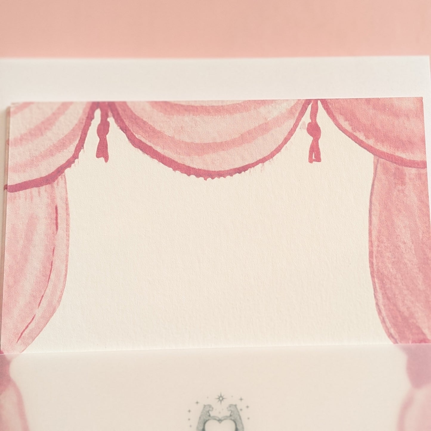 Watercolour Theatre Curtains Notecards and Envelopes, Set of Eight