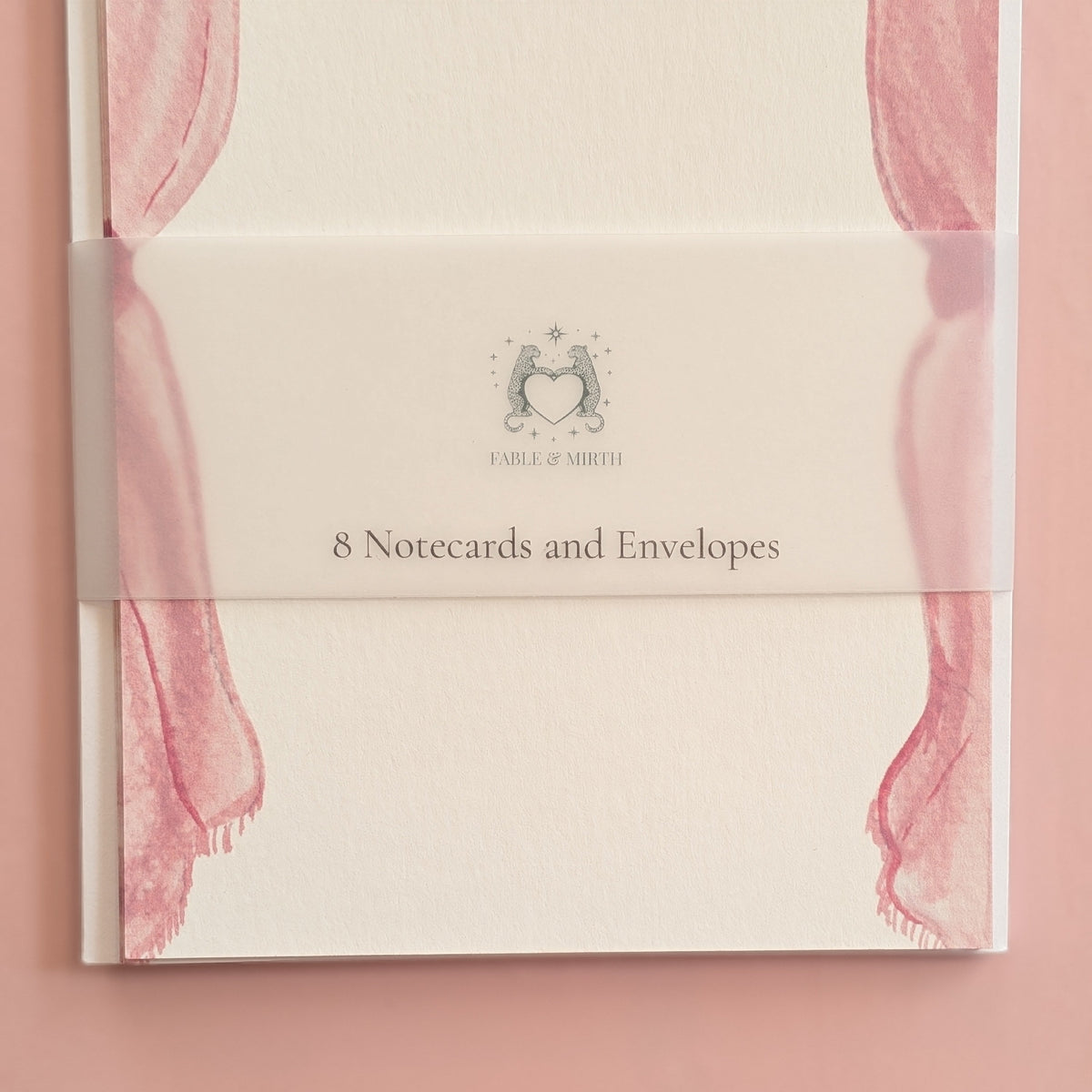 Watercolour Theatre Curtains Notecards and Envelopes, Set of Eight