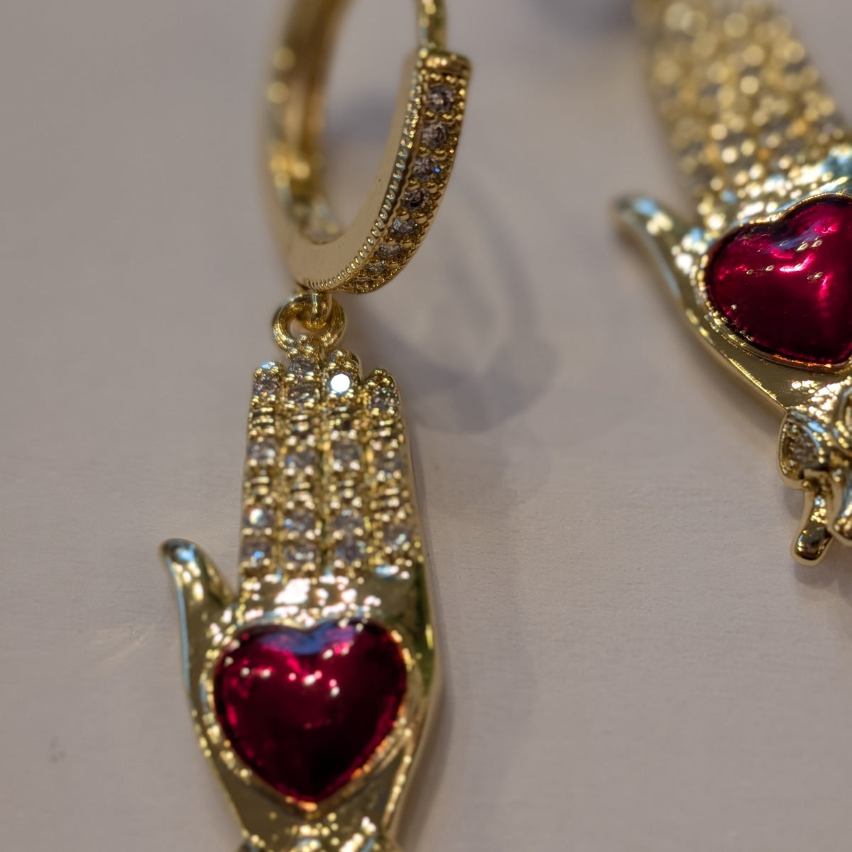 Hand of Fatima Huggie Earrings