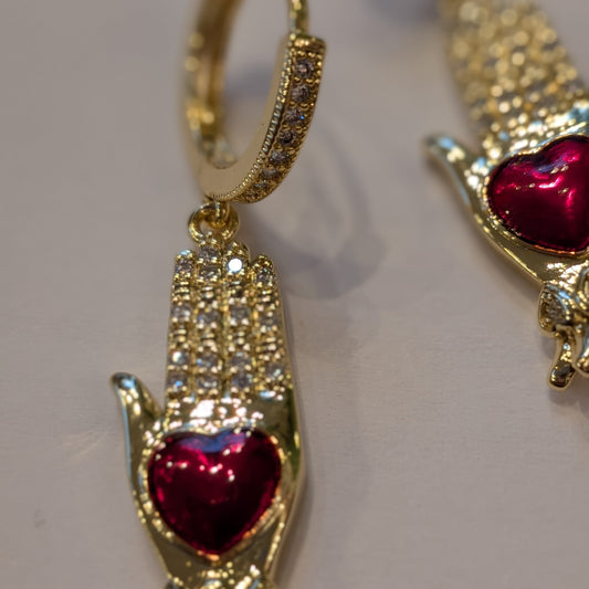 Hand of Fatima Huggie Earrings