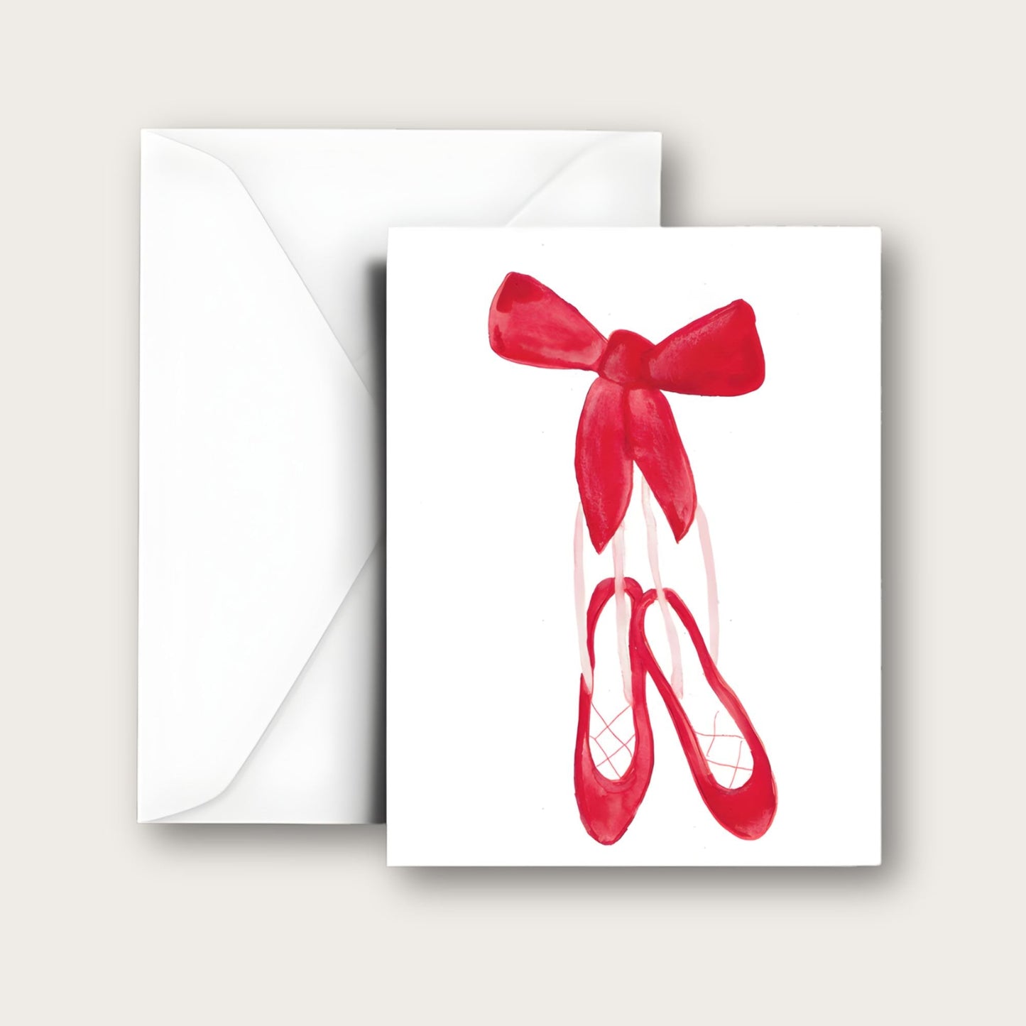 Red Ballet Slippers Blank Greeting Card
