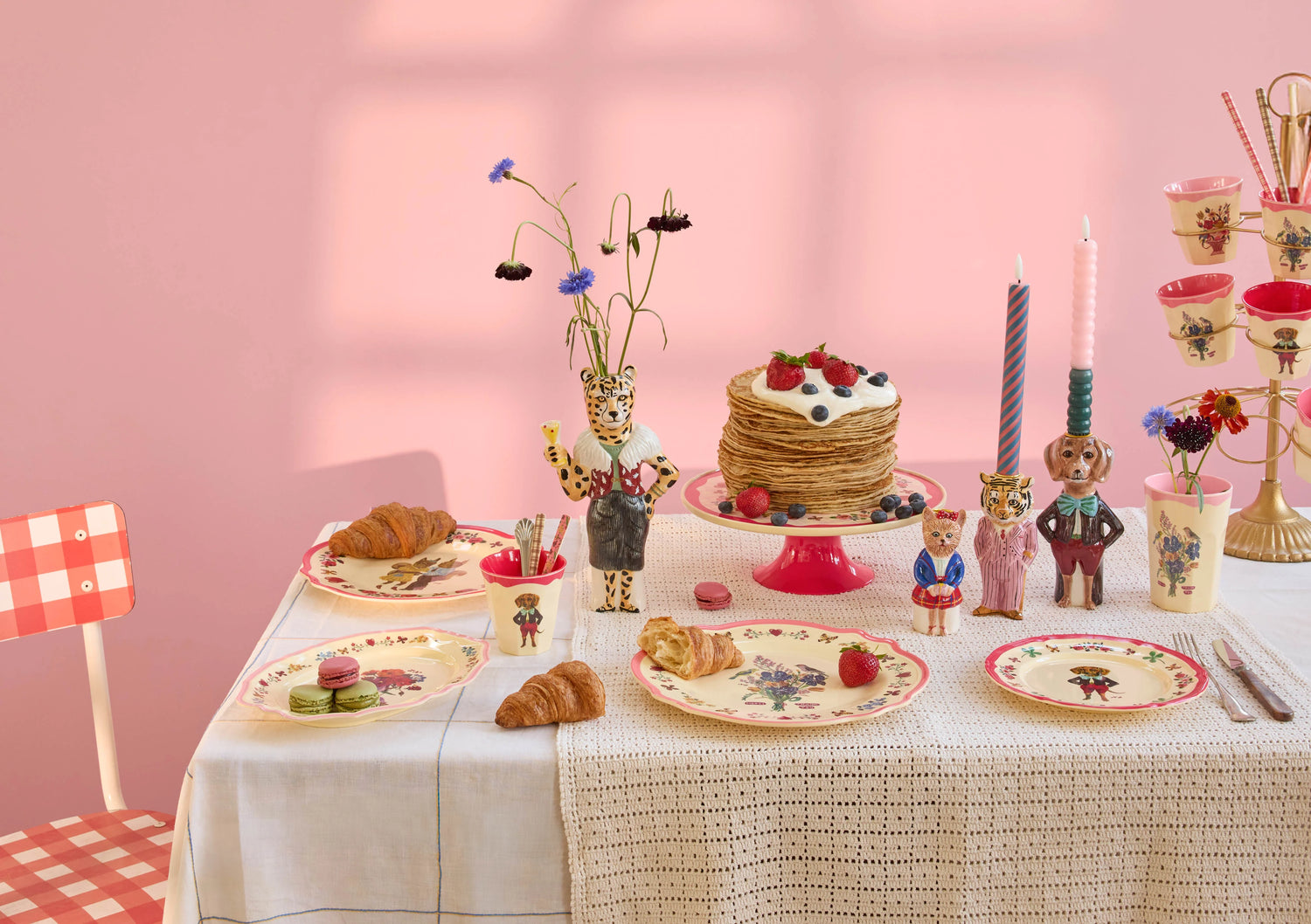 A tablescape featureing products from the Rice by Rice x Nathalie Lete collectio