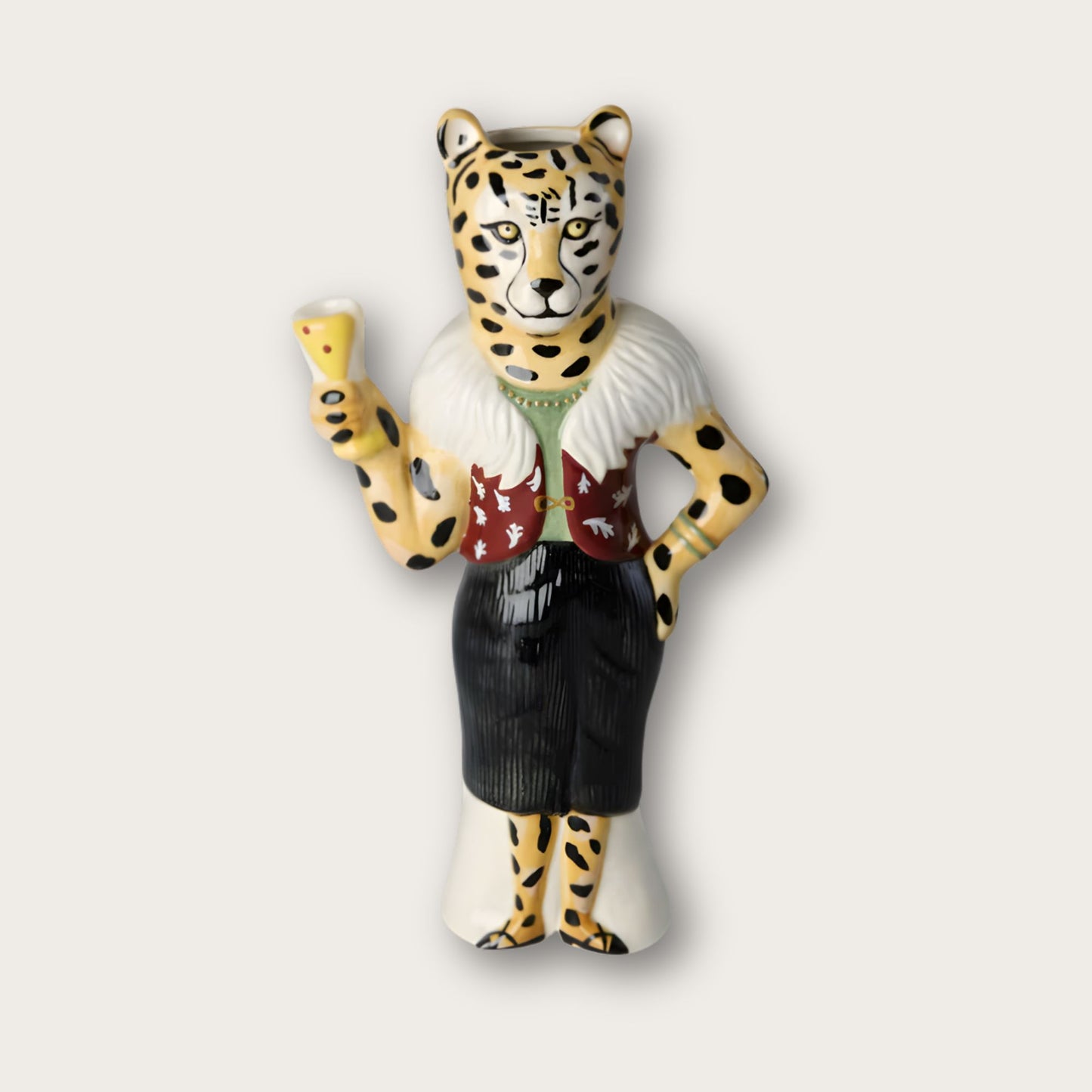 Rice x Nathalie Lété Leopard Ceramic Vase