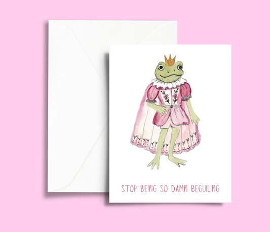 'Stop Being So Damn Beguiling' Blank Greeting Card