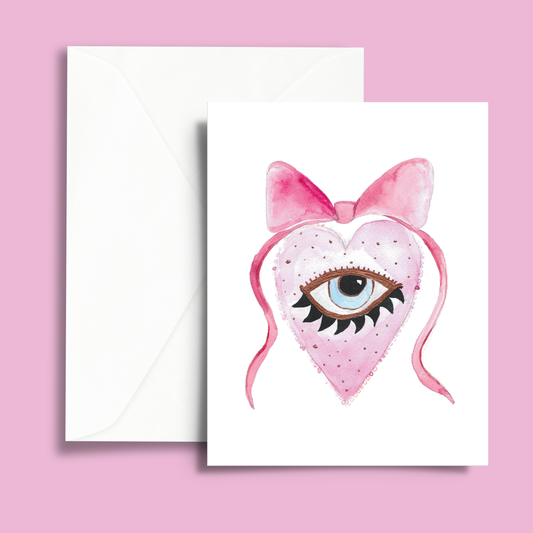All-Seeing Heart Blank Greeting Card