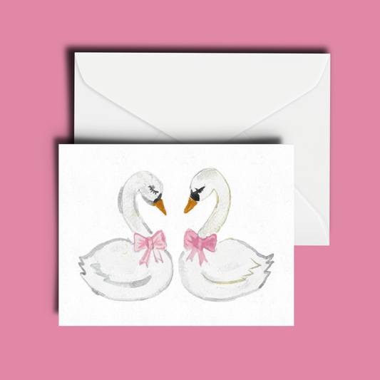 Swan Sweethearts Blank Greeting Card