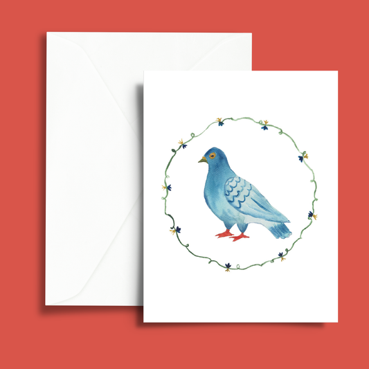 Messenger Pigeon Blank Greeting Card