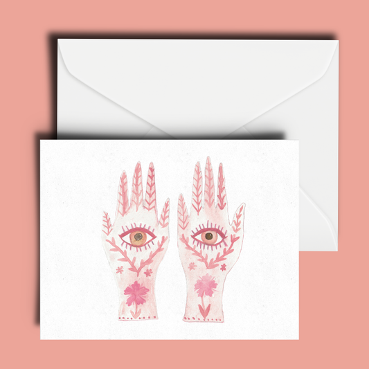 Seeing Hands Blank Greeting Card