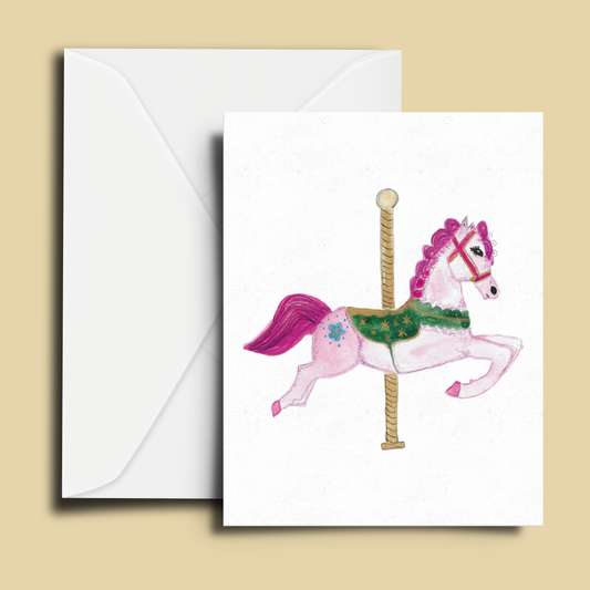 Carousel Horse Blank Greeting Card