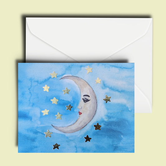 Moonlit Dreams Blank Greeting Card