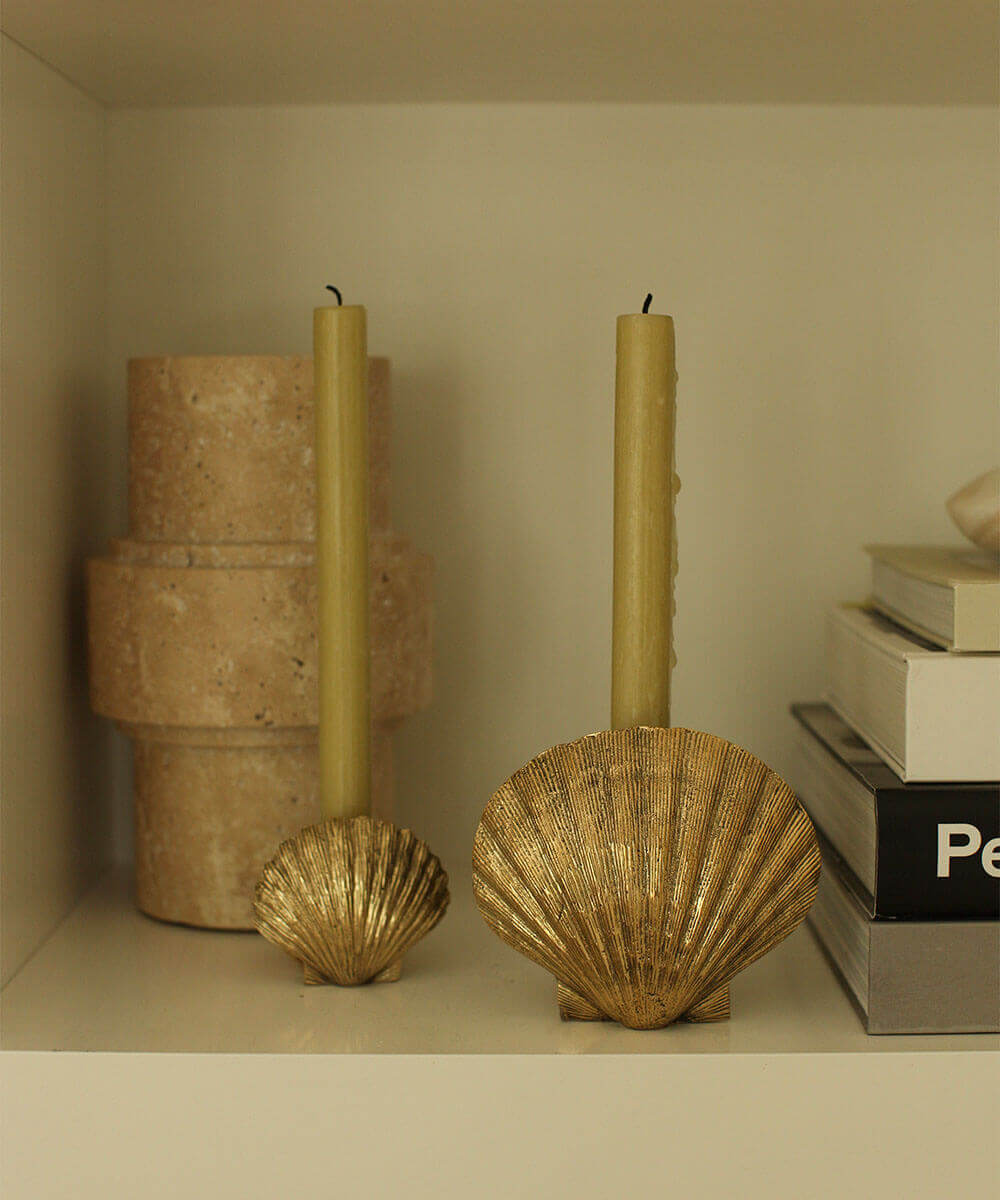 Brass Shell Shaped Candle Holder, Large