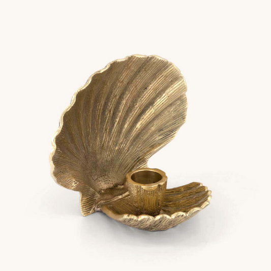 Brass Shell Shaped Candle Holder, Large