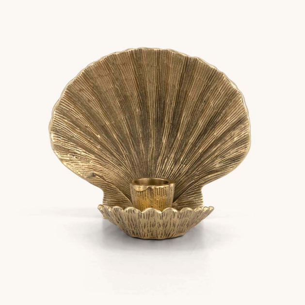 Brass Shell Shaped Candle Holder, Large