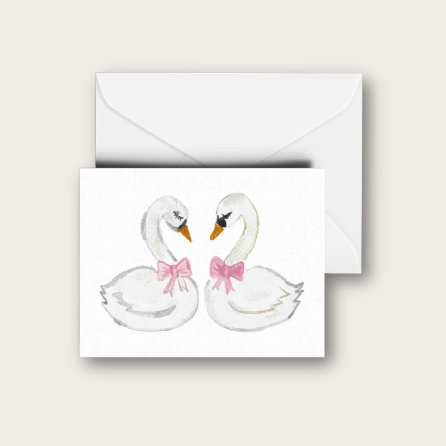 Swan Sweethearts Blank Greeting Card