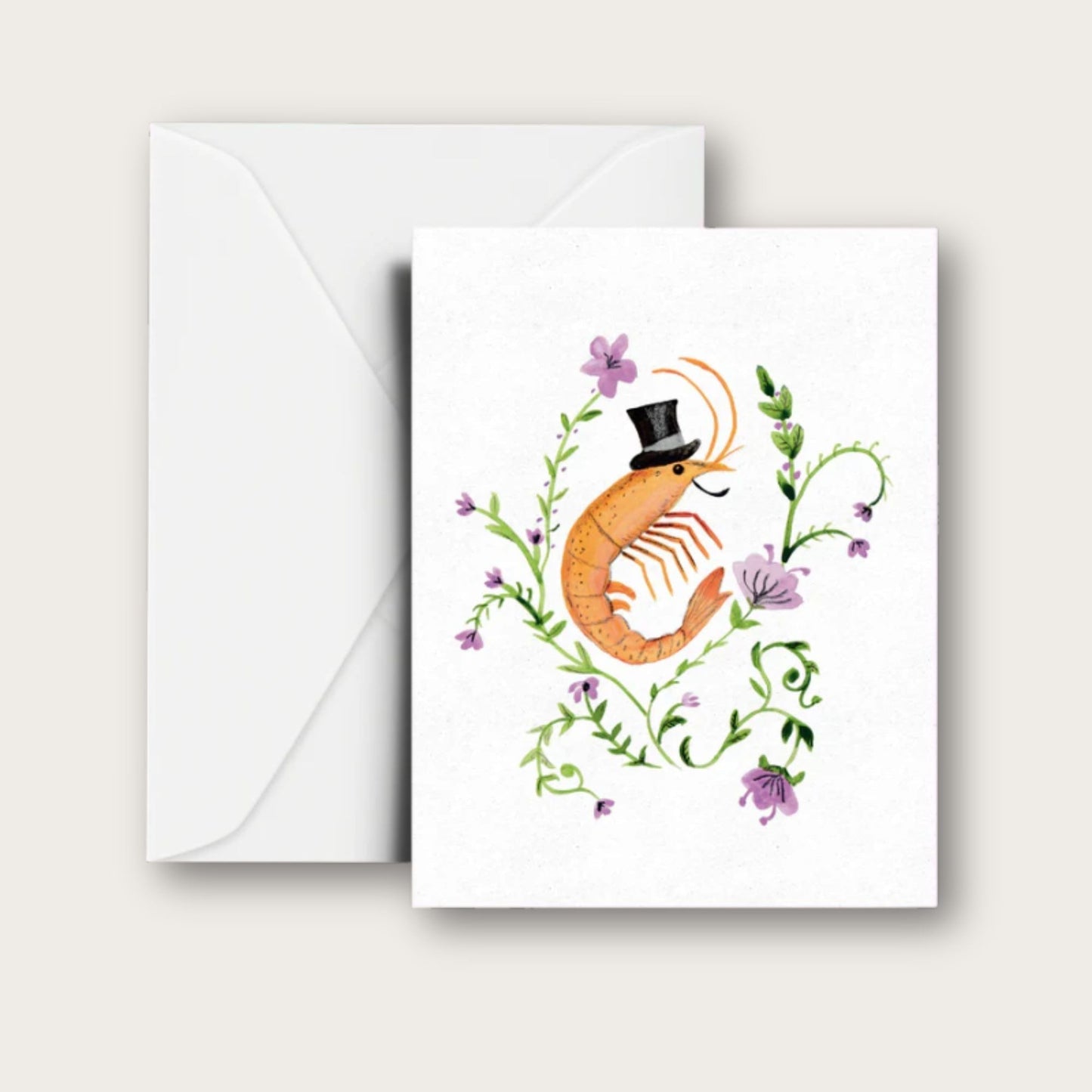 The Distinguished Prawn Blank Greeting Card