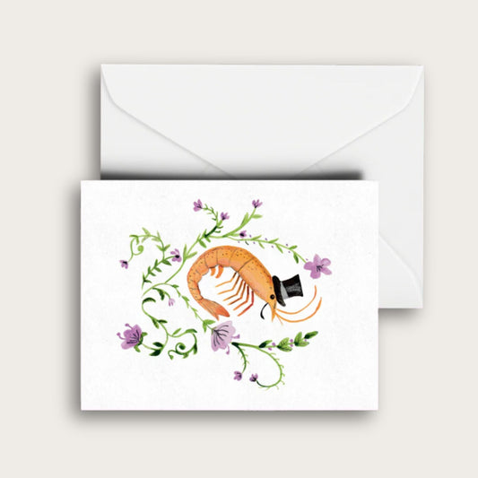 The Distinguished Prawn Blank Greeting Card