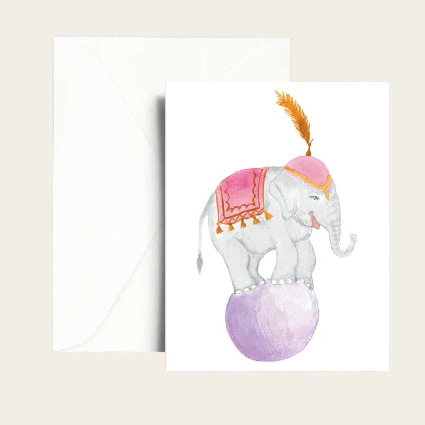 The Balancing Elephant Blank Greeting Card