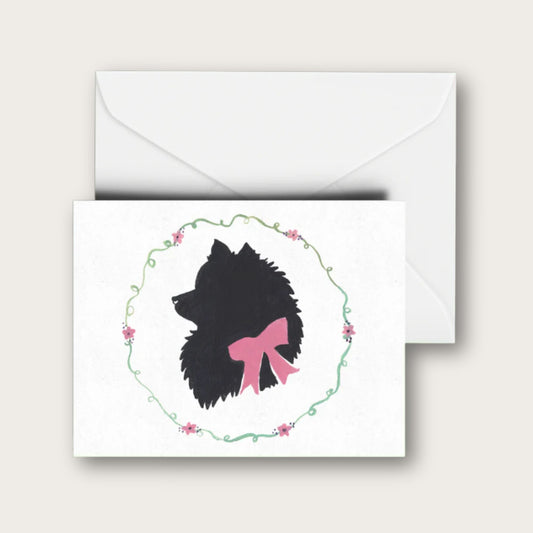 The Spitz Silhouette Blank Greeting Card
