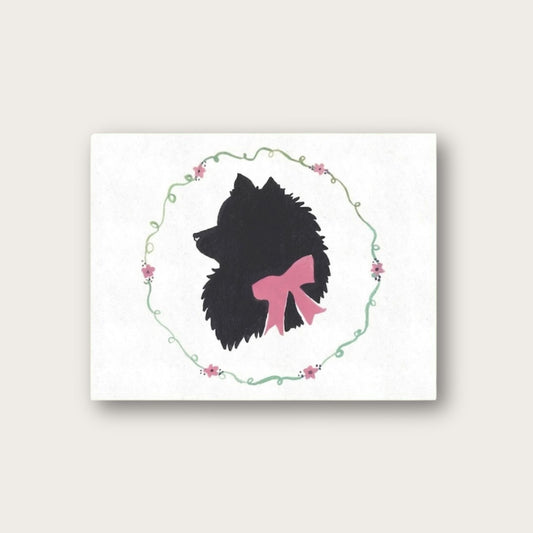 The Spitz Silhouette Blank Greeting Card