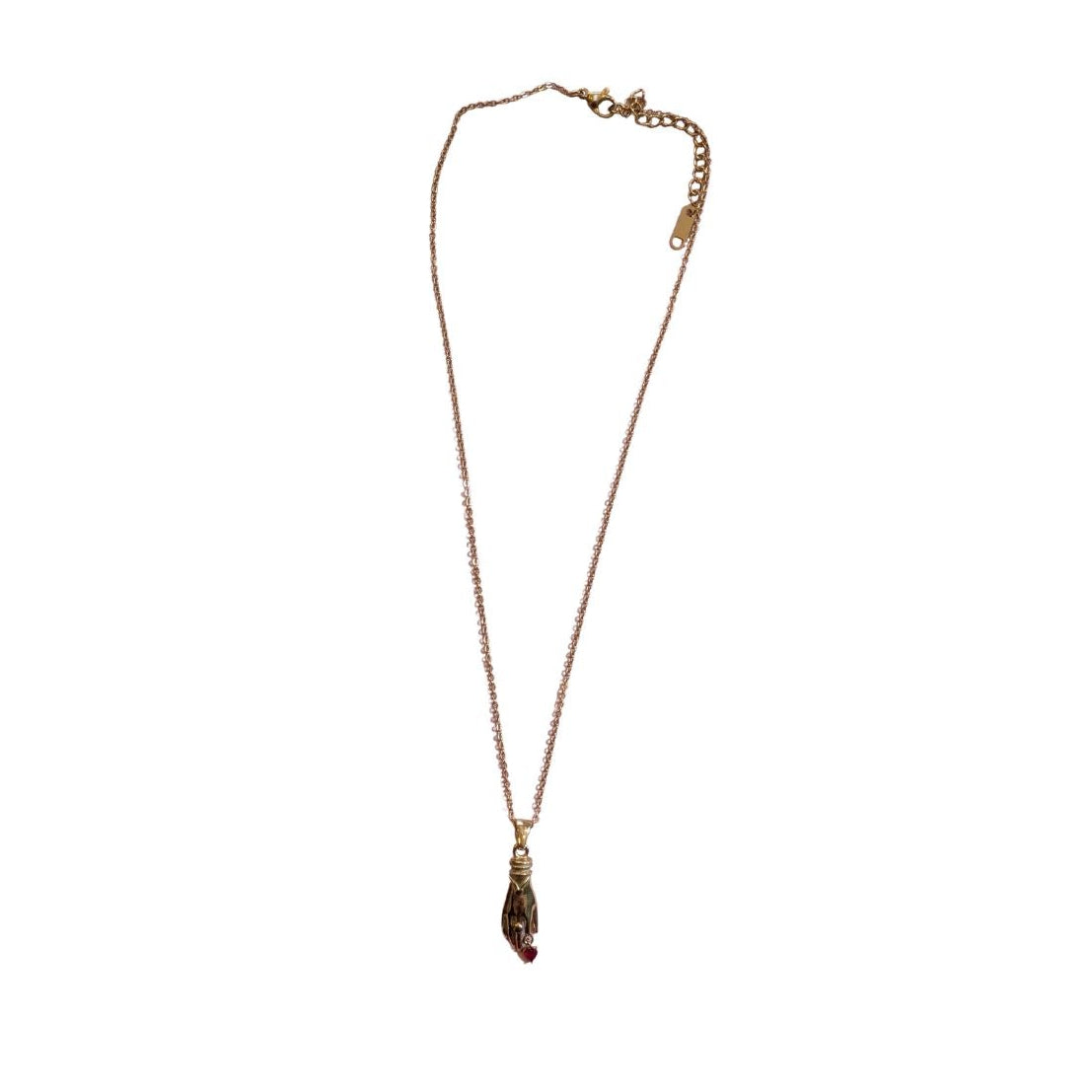 Mano-Figa Hand and Heart Necklace, 18k Gold Plated
