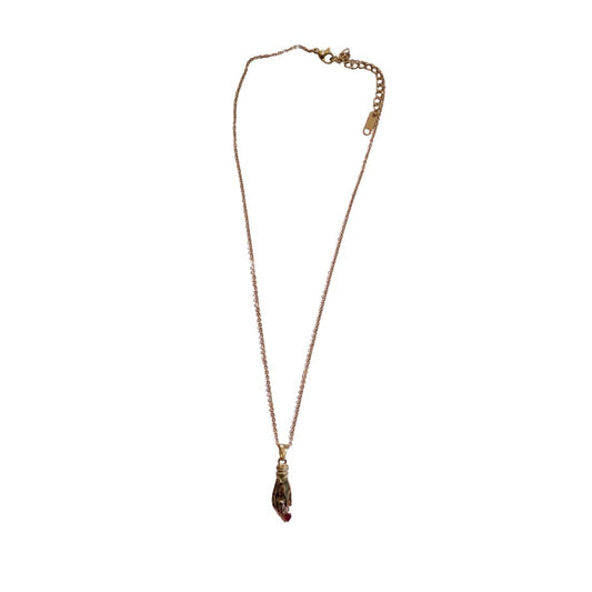 Mano-Figa Hand and Heart Necklace, 18k Gold Plated