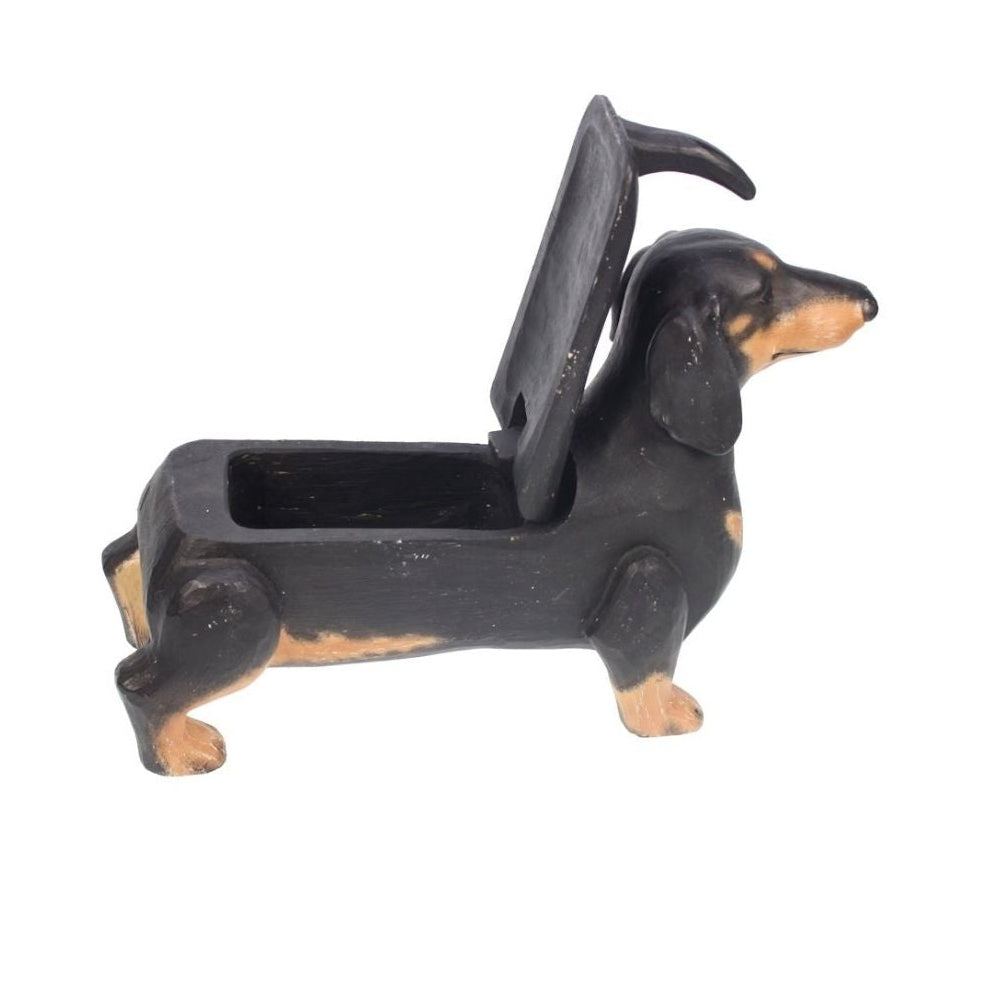 Daschund Standing Décor Box with Lifting Lid