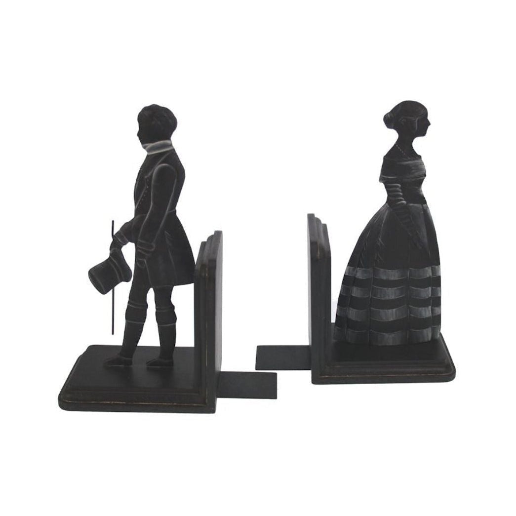 Elegant Couple Silhouette Bookends